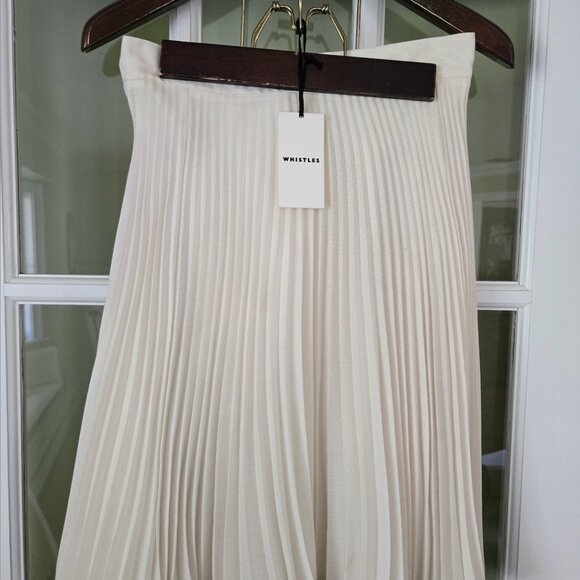 *RARE* Whistles Navy Crochet Top & Ivory Pleated Skirt Set NWT - Picture 6 of 7